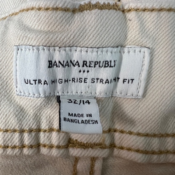 Banana Republic Jeans Womens 14 Ultra High Rise Straight Fit Cream Capsule Y2K - Picture 2 of 11